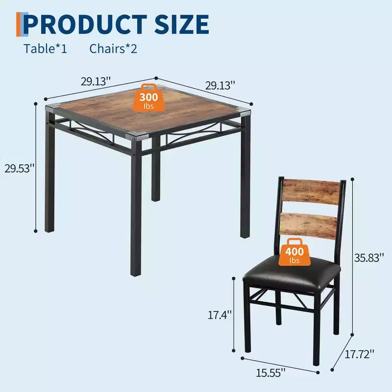 Dining Table Set , Kitchen Table with Upholstered Chairs, Wood Kitchen Dining Room Table Set with Corner Protector for Small Space, Apartment