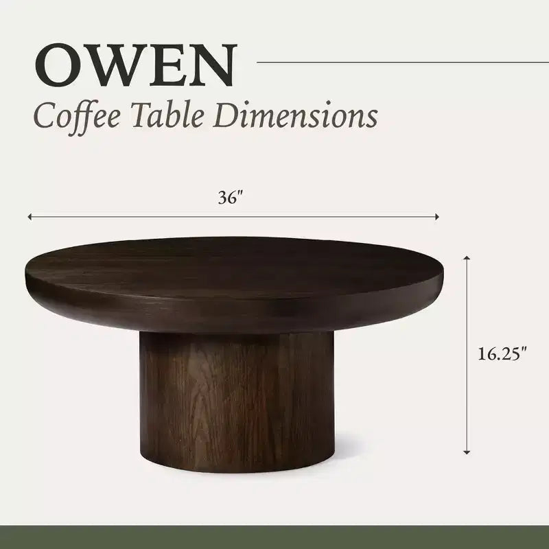 Maven Lane Owen Wooden Round Coffee Table 36