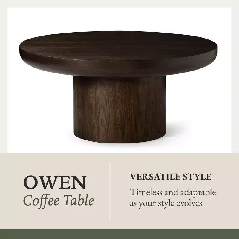 Maven Lane Owen Wooden Round Coffee Table 36