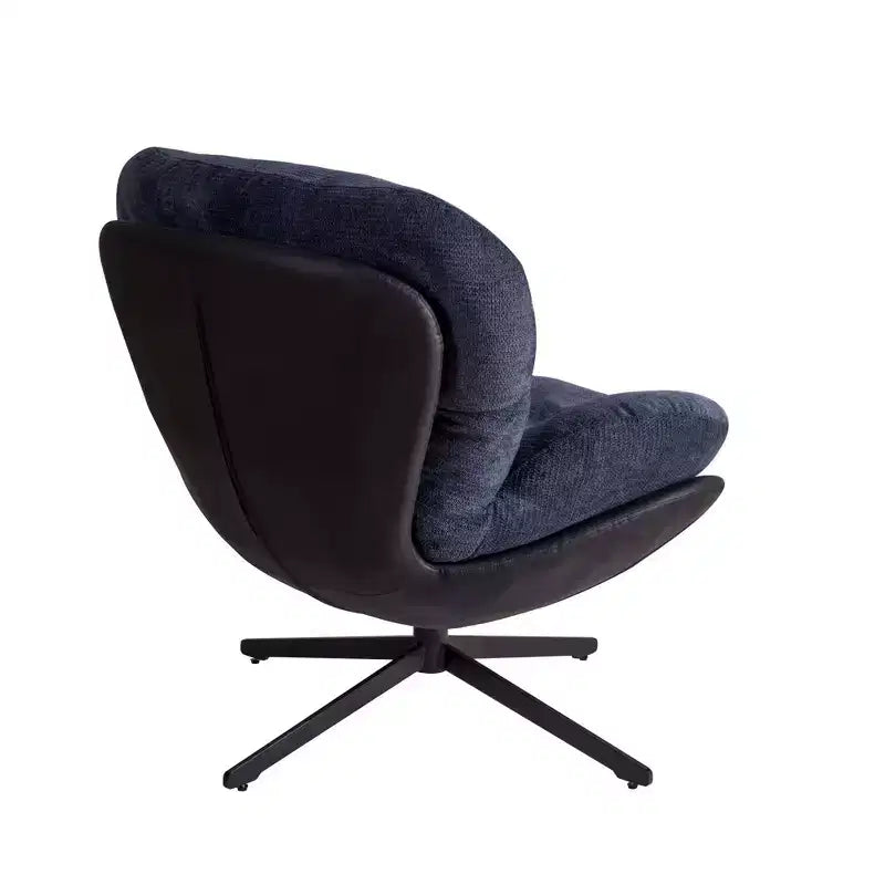 Okak Accent Chair, Modern Swivel Office Chair, Modern Chenille Chair with Faux Leather and Metal Base Frame, Accent Chair for Small Spaces