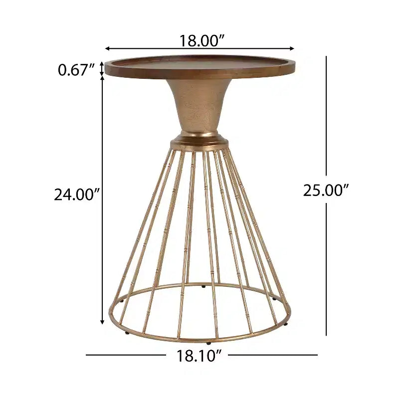 Table d'appoint rétro Angelo en pin et fer avec base creuse de Christopher Knight Home