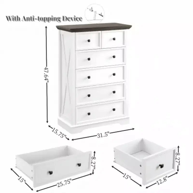 6 Drawer Dresser,6 Drawers cabinet Tall Chest of Drawers Closet Organizers Storage Clothes, cabinet of 6 drawers Living Room