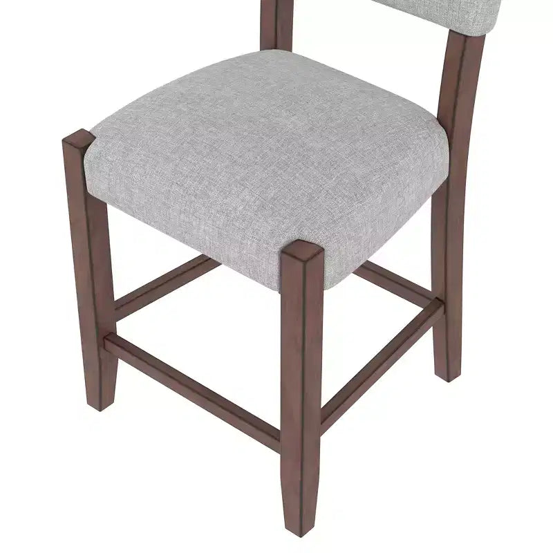 5 PCS Bar Height Dining Set with 4 Upholstered Bar Stool&Faux Marble Table, Counter Height Dining Set Bistro Dining Set, Mid-century Modern-ModernLuxe