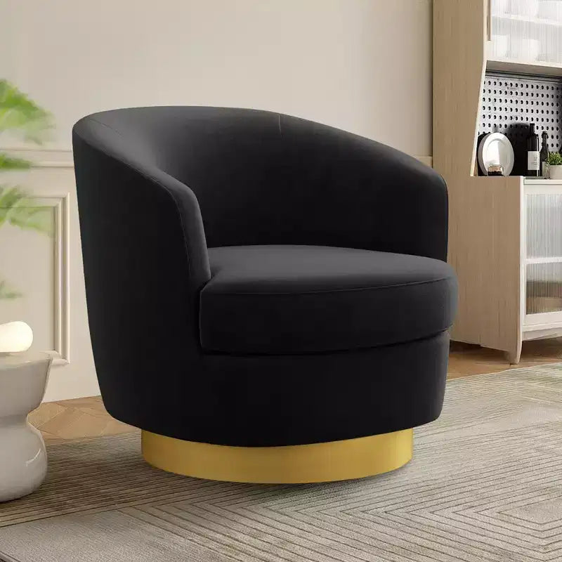 Likepay Velvet Swivel Accent Chair Barrel Chair, 360 Swivel Chair, Makeup Vanity Stool Modern Accent Chair for Living room Bedroom