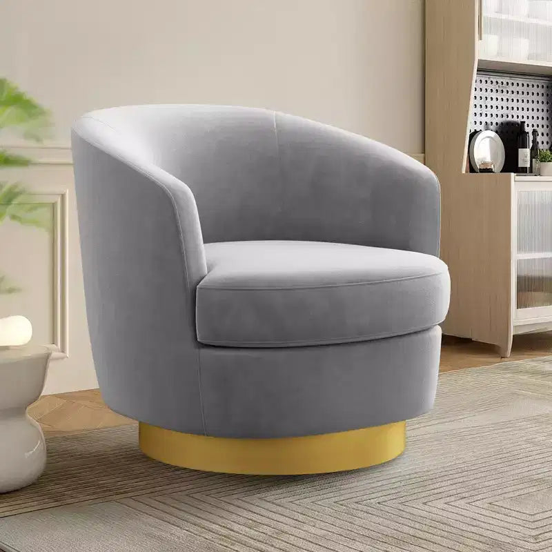 Likepay Velvet Swivel Accent Chair Barrel Chair, 360 Swivel Chair, Makeup Vanity Stool Modern Accent Chair for Living room Bedroom