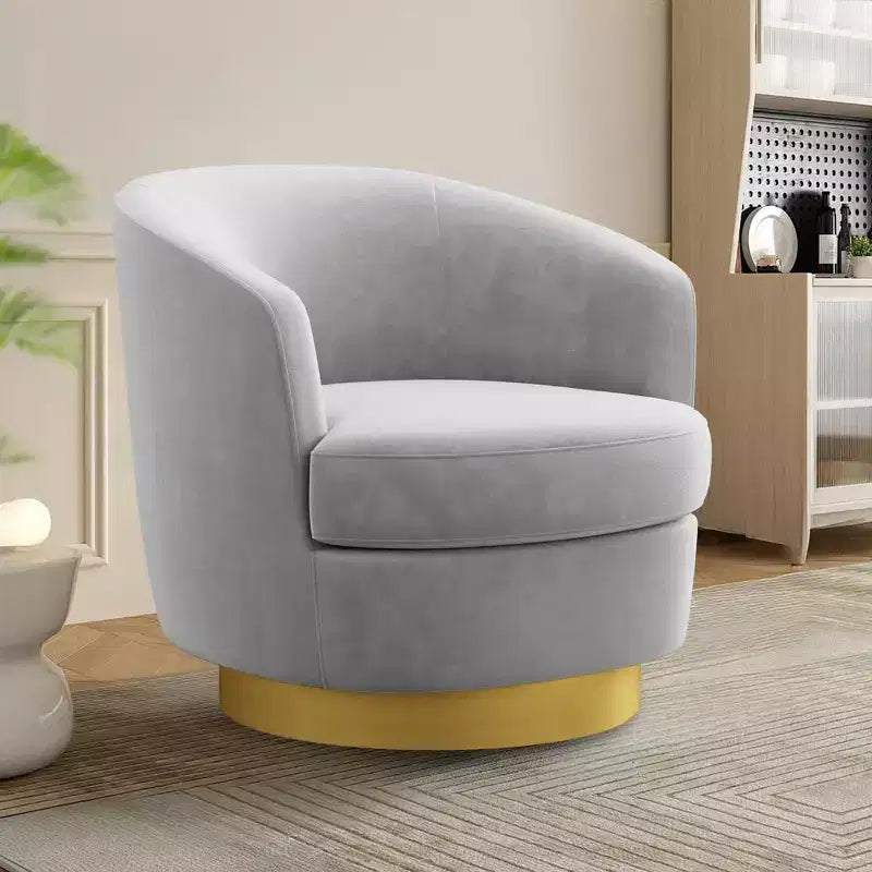 Likepay Velvet Swivel Accent Chair Barrel Chair, 360 Swivel Chair, Makeup Vanity Stool Modern Accent Chair for Living room Bedroom