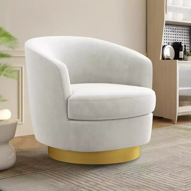 Likepay Velvet Swivel Accent Chair Barrel Chair, 360 Swivel Chair, Makeup Vanity Stool Modern Accent Chair for Living room Bedroom
