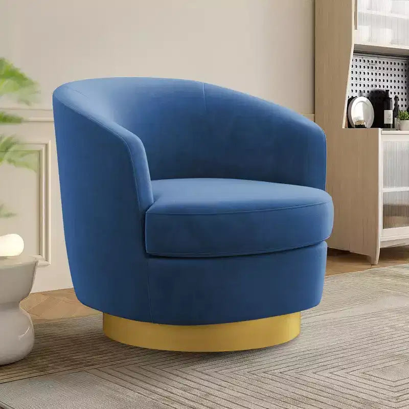 Likepay Velvet Swivel Accent Chair Barrel Chair, 360 Swivel Chair, Makeup Vanity Stool Modern Accent Chair for Living room Bedroom