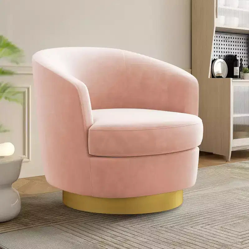 Likepay Velvet Swivel Accent Chair Barrel Chair, 360 Swivel Chair, Makeup Vanity Stool Modern Accent Chair for Living room Bedroom
