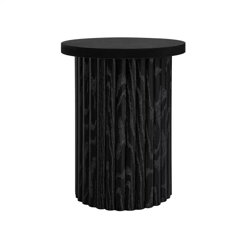 Round Nesting Coffee Table End Table Cocktail Table Accent Table SIde Table Center Table, Natural/Black-ModernLuxe