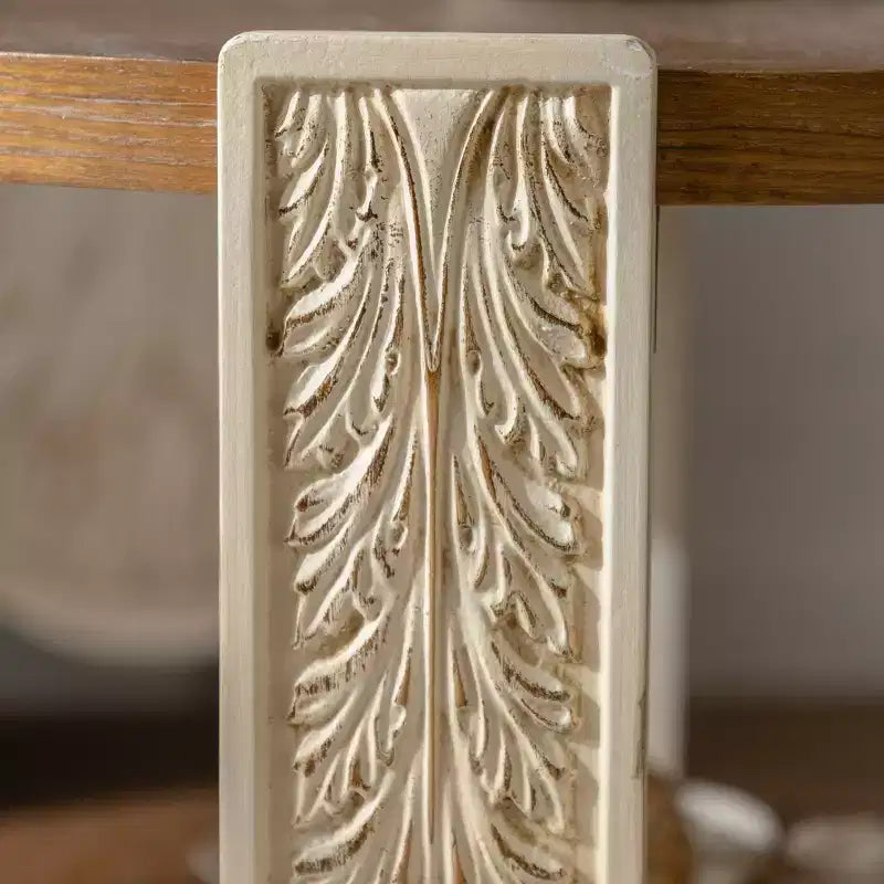 Table basse GDFStudio rétro en bois sculpté à double épaisseur de 32 po