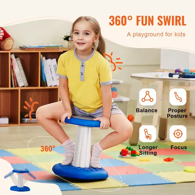 VEVOR Tabouret oscillant pour enfants, tabouret actif avec coussin en éponge, tabouret à bascule améliore la concentration, la posture et le calme des enfants, 3-7 ans, bleu