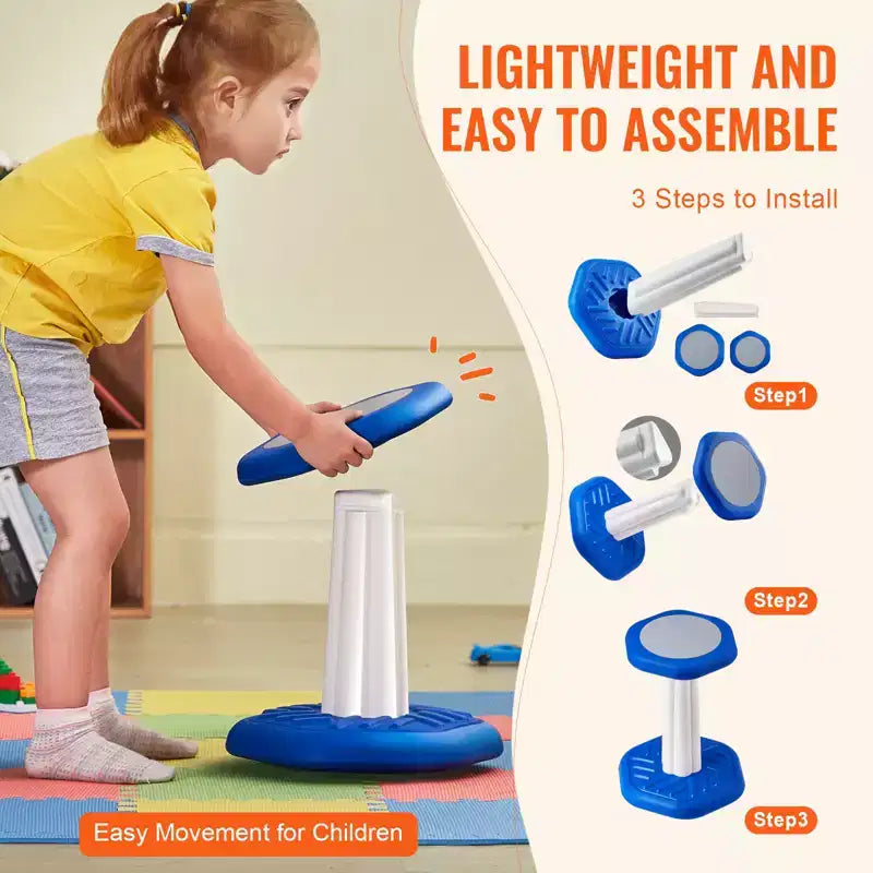 VEVOR Tabouret oscillant pour enfants, tabouret actif avec coussin en éponge, tabouret à bascule améliore la concentration, la posture et le calme des enfants, 3-7 ans, bleu