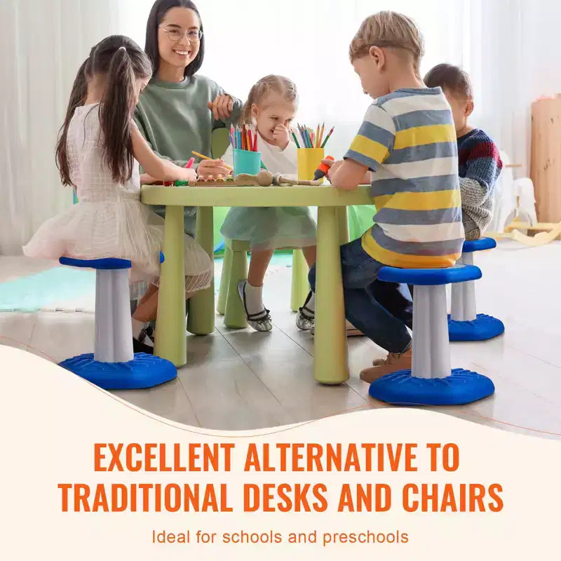 VEVOR Tabouret oscillant pour enfants, tabouret actif avec coussin en éponge, tabouret à bascule améliore la concentration, la posture et le calme des enfants, 3-7 ans, bleu