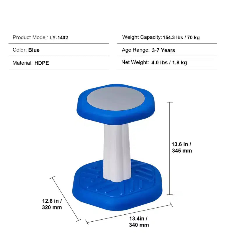 VEVOR Tabouret oscillant pour enfants, tabouret actif avec coussin en éponge, tabouret à bascule améliore la concentration, la posture et le calme des enfants, 3-7 ans, bleu