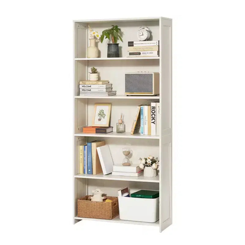 VEVOR 5 Tiers Wide Bookshelf, 68 in Wooden Open Bookcase with Display Storage Organizer Shelf, Freestanding Tall Display Floor Bookcase Bookshelf