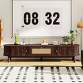 Mid Century Modern TV Stand, Fluted Entertainment Center for TVs up to 75, Media Console with 2 Doors and Drawer