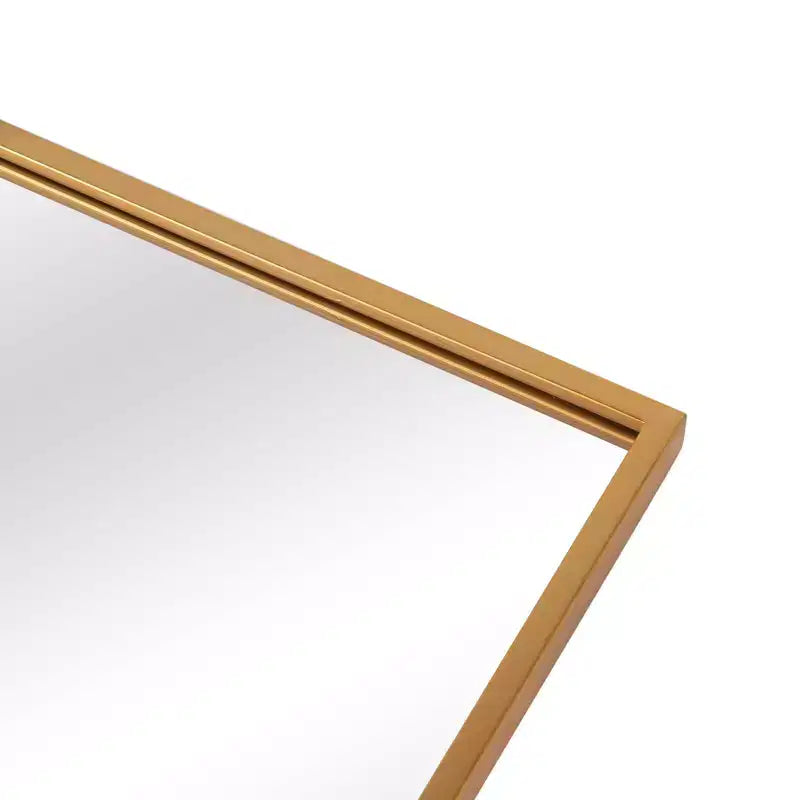 38x26 Rectangle Bathroom Mirror with Metal Frame, HD Images and Explosion Proof Glass Gold
