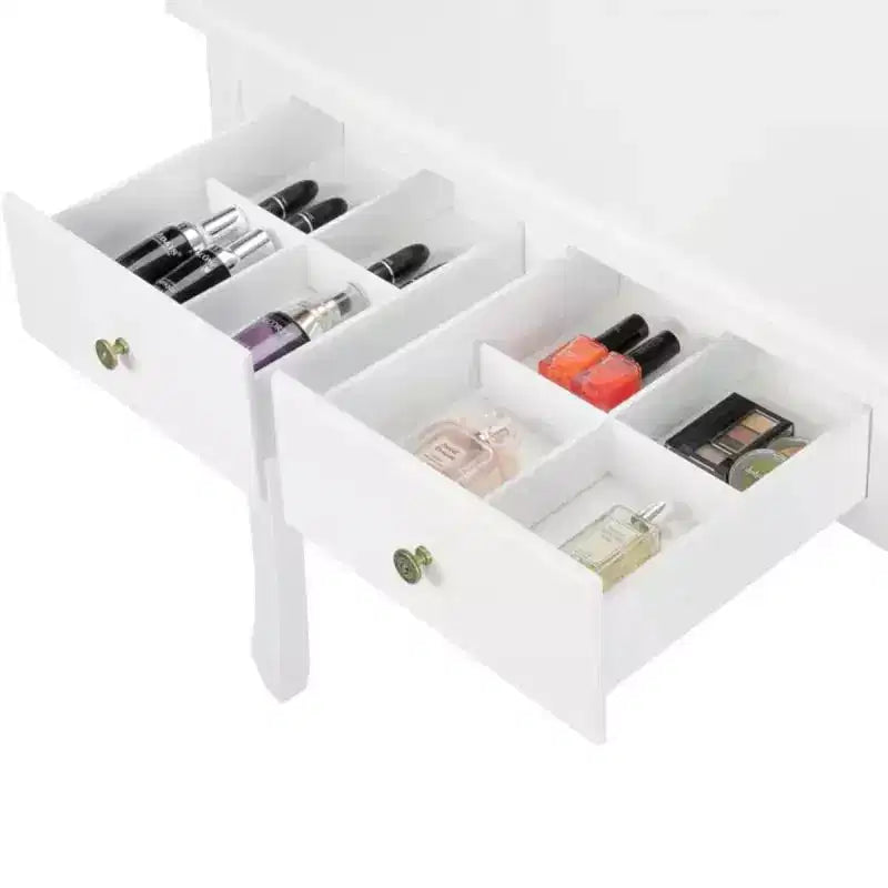 Karl Home | Coiffeuse avec bande lumineuse LED tactile et tabouret