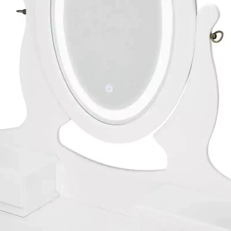 Karl Home | Coiffeuse avec bande lumineuse LED tactile et tabouret