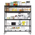 Karl Home Heavy Duty Storage Adjustable Metal Shelves Wire Shelving Unit With Wheels 1200LBS NSF