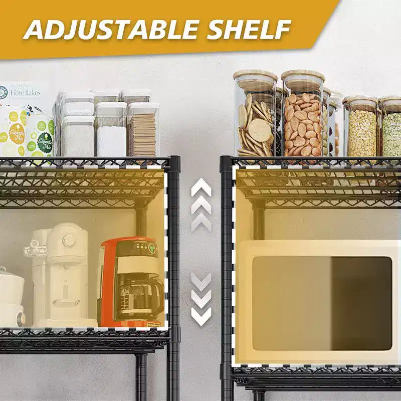 Karl Home Heavy Duty Storage Adjustable Metal Shelves Wire Shelving Unit With Wheels 1200LBS NSF