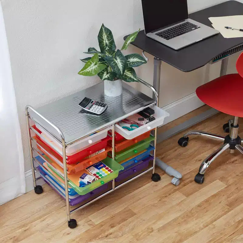 ECR4Kids 12-Drawer Value Mobile Storage Utility Cart, Craft Organizer,