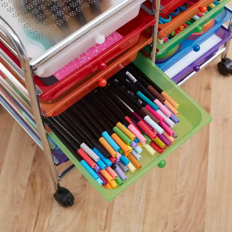 ECR4Kids 12-Drawer Value Mobile Storage Utility Cart, Craft Organizer,
