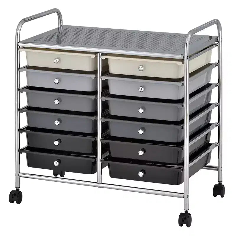 ECR4Kids 12-Drawer Value Mobile Storage Utility Cart, Craft Organizer,