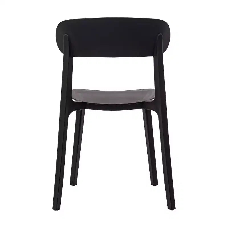 Flash Furniture Dover Set of 2 Indoor-Outdoor Stacking Patio Chairs with Curved Backrests, Commercial All-Weather Resin Chairs