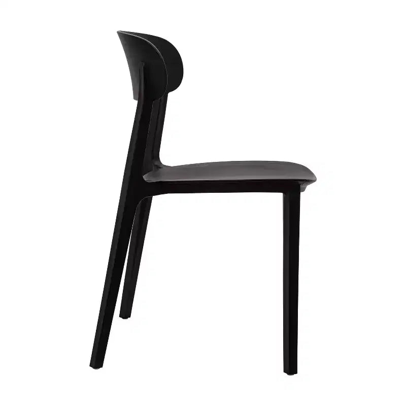 Flash Furniture Dover Set of 2 Indoor-Outdoor Stacking Patio Chairs with Curved Backrests, Commercial All-Weather Resin Chairs