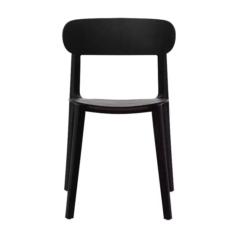 Flash Furniture Dover Set of 2 Indoor-Outdoor Stacking Patio Chairs with Curved Backrests, Commercial All-Weather Resin Chairs