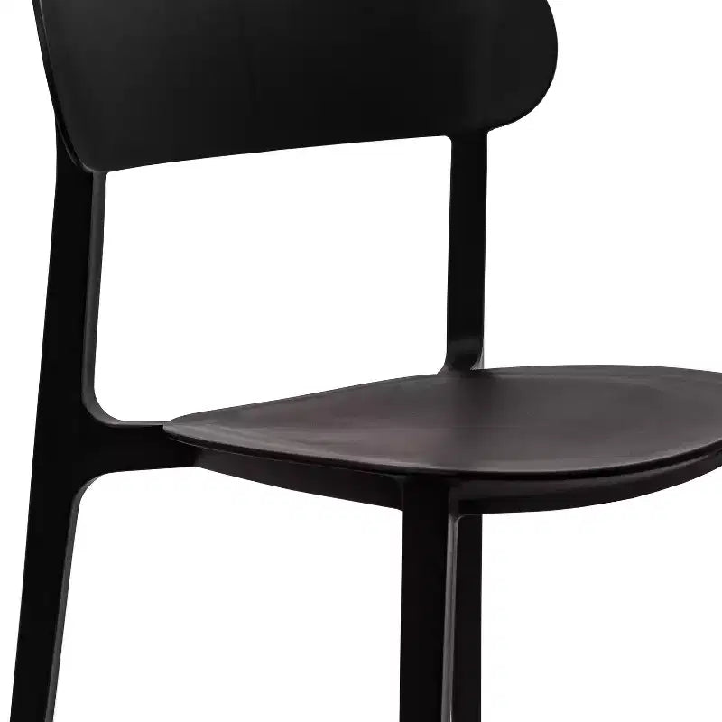 Flash Furniture Dover Set of 2 Indoor-Outdoor Stacking Patio Chairs with Curved Backrests, Commercial All-Weather Resin Chairs