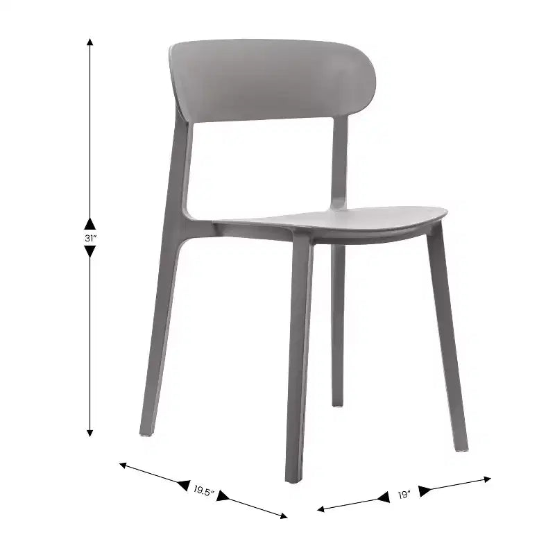 Flash Furniture Dover Set of 2 Indoor-Outdoor Stacking Patio Chairs with Curved Backrests, Commercial All-Weather Resin Chairs