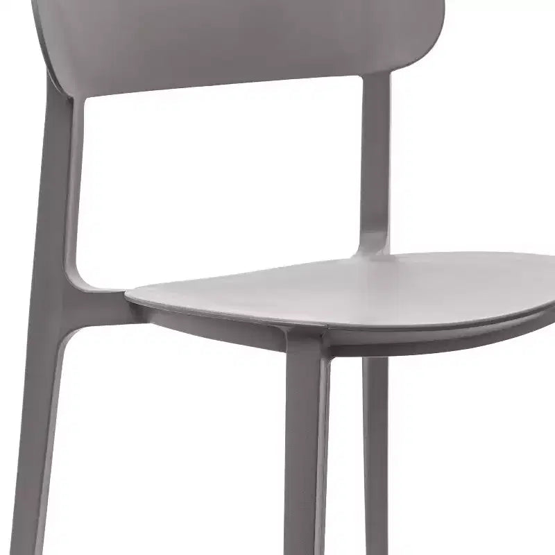 Flash Furniture Dover Set of 2 Indoor-Outdoor Stacking Patio Chairs with Curved Backrests, Commercial All-Weather Resin Chairs