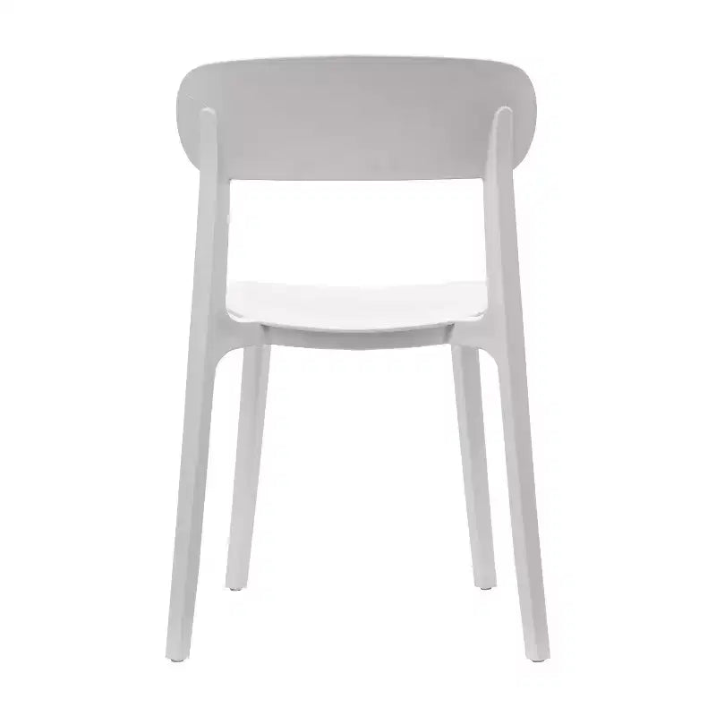 Flash Furniture Dover Set of 2 Indoor-Outdoor Stacking Patio Chairs with Curved Backrests, Commercial All-Weather Resin Chairs