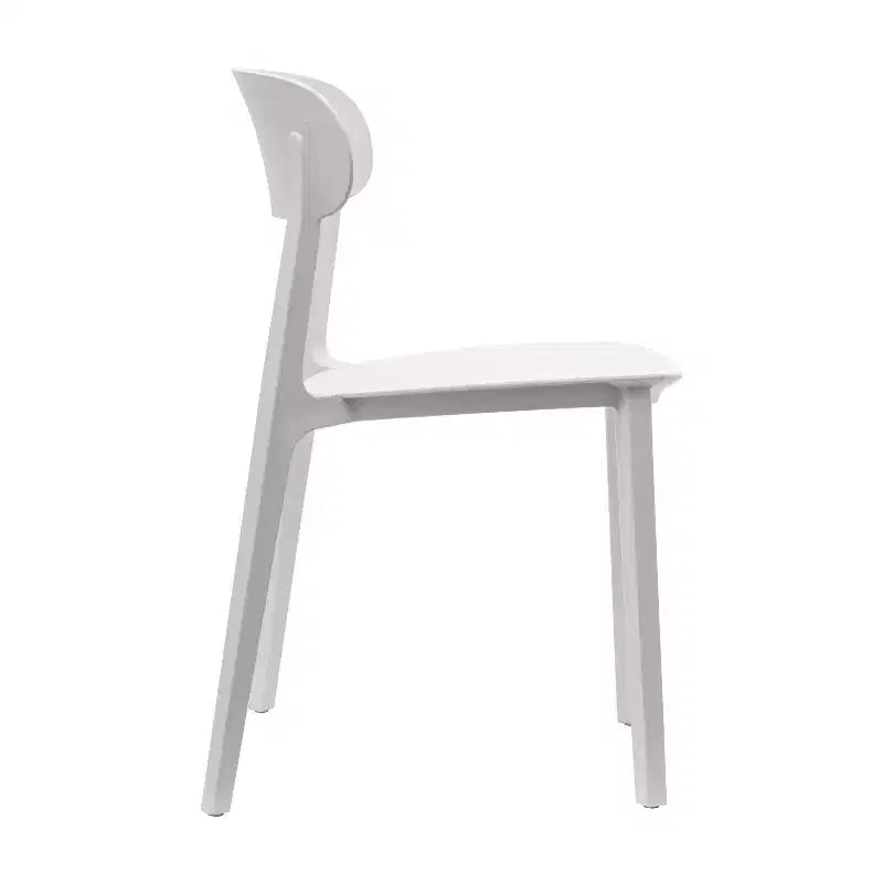 Flash Furniture Dover Set of 2 Indoor-Outdoor Stacking Patio Chairs with Curved Backrests, Commercial All-Weather Resin Chairs