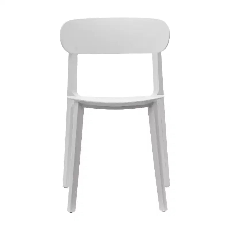 Flash Furniture Dover Set of 2 Indoor-Outdoor Stacking Patio Chairs with Curved Backrests, Commercial All-Weather Resin Chairs