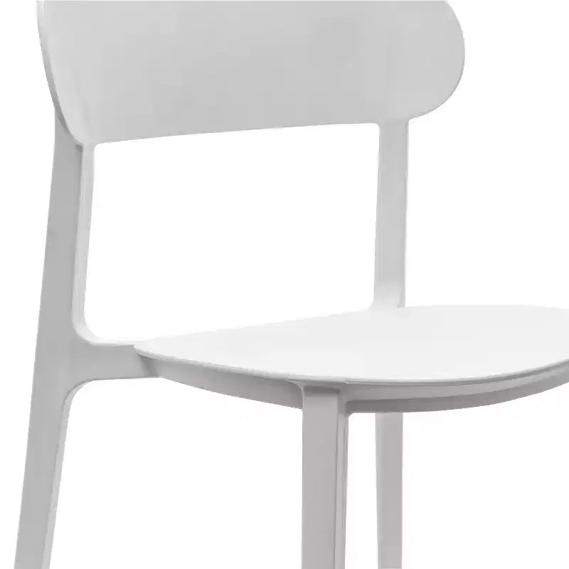 Flash Furniture Dover Set of 2 Indoor-Outdoor Stacking Patio Chairs with Curved Backrests, Commercial All-Weather Resin Chairs