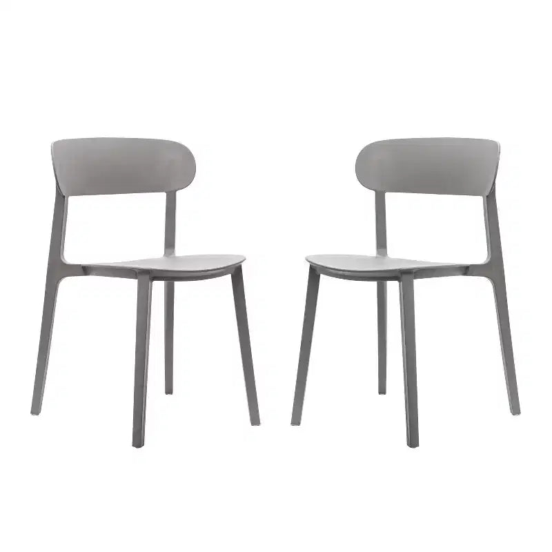 Flash Furniture Dover Set of 2 Indoor-Outdoor Stacking Patio Chairs with Curved Backrests, Commercial All-Weather Resin Chairs