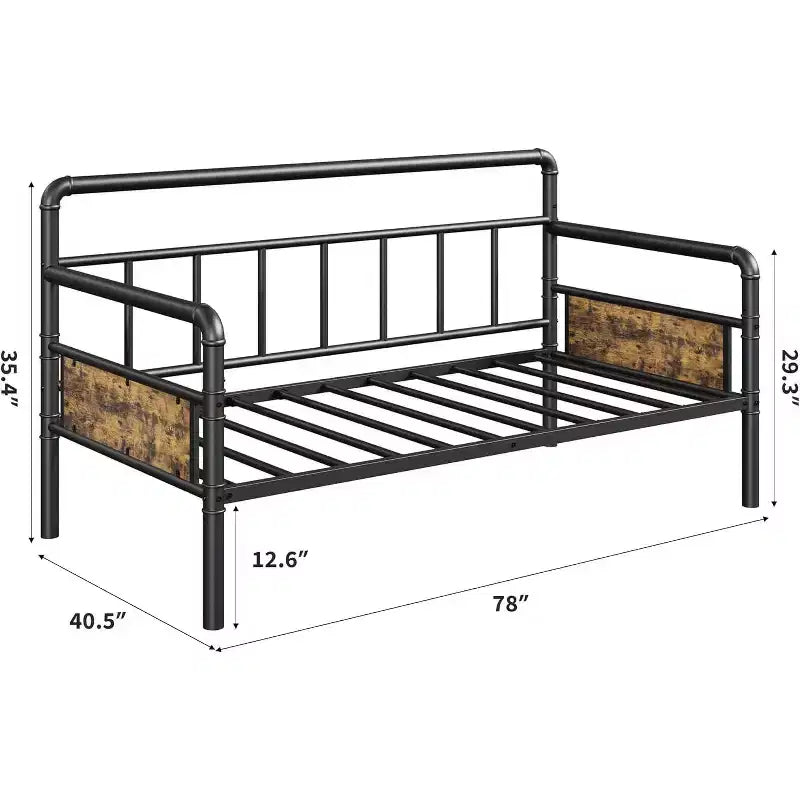 Garvee Stand-Up Twin Pop-Up Trundle Bed Frame with Locking Casters & Metal Slat Support
