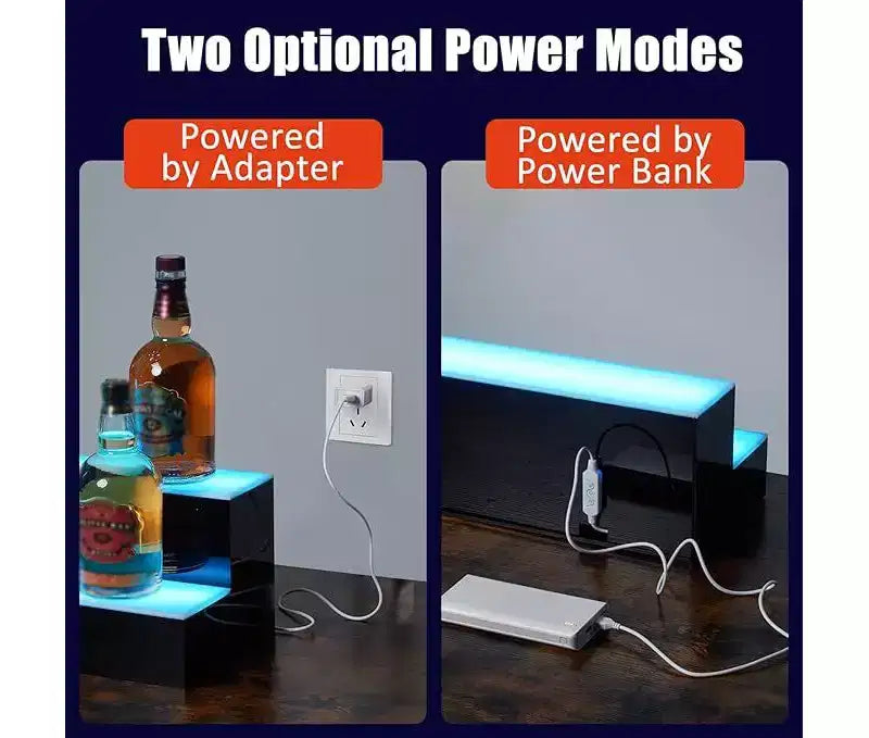 Garvee LED Liquor Bottle Display Shelf, 2 Tier 16 Inch Bottle Display Shelf Bar Shelves with Remote & App Control, 16 Colors, 4 Music Modes