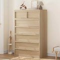 Garvee 7 Drawer Dresser for Bedroom, Natural 7 Chest of Drawers Tall with Concave Handles, Wooden Dresser Organizer for Living Room Nursery Entryway