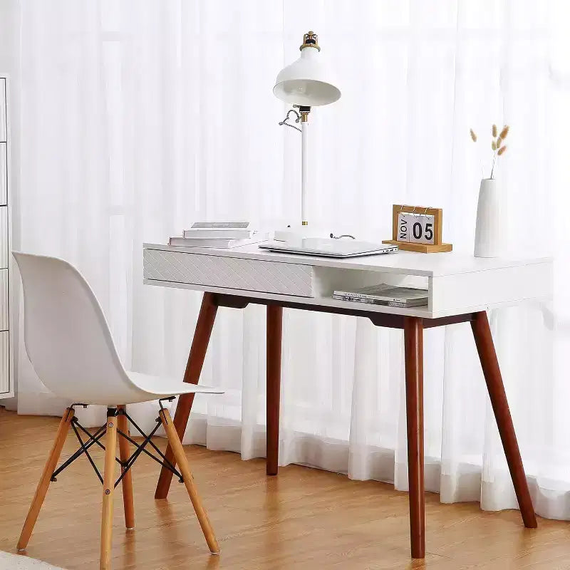 Bureau d'ordinateur avec tiroir, Bureau en bois pour la maison, Bureau d'étude moderne et simple