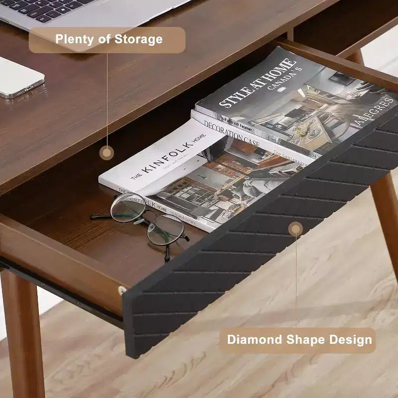 Bureau d'ordinateur avec tiroir, Bureau en bois pour la maison, Bureau d'étude moderne et simple