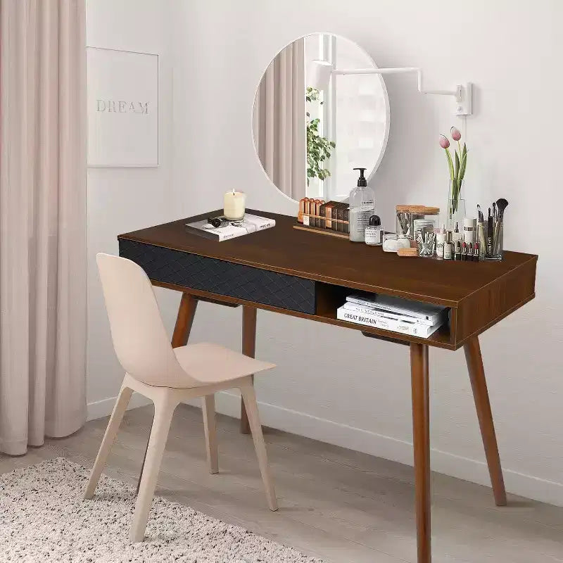 Bureau d'ordinateur avec tiroir, Bureau en bois pour la maison, Bureau d'étude moderne et simple