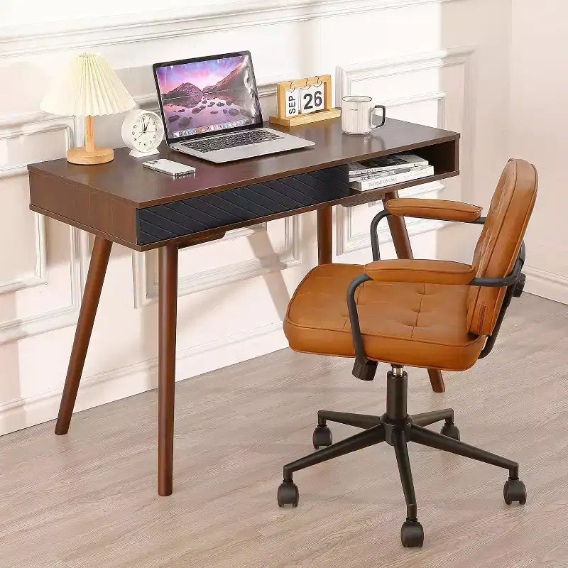 Bureau d'ordinateur avec tiroir, Bureau en bois pour la maison, Bureau d'étude moderne et simple