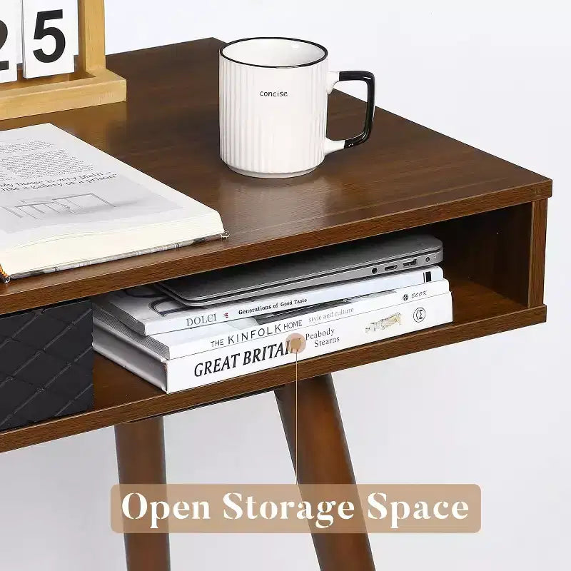 Computer Desk with Drawer, Wood Writing Home Desk, Modern Simple Study Desk