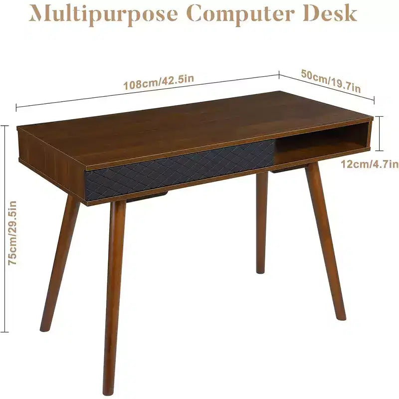 Bureau d'ordinateur avec tiroir, Bureau en bois pour la maison, Bureau d'étude moderne et simple