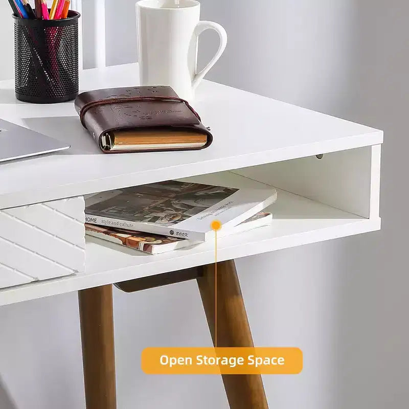 Bureau d'ordinateur avec tiroir, Bureau en bois pour la maison, Bureau d'étude moderne et simple